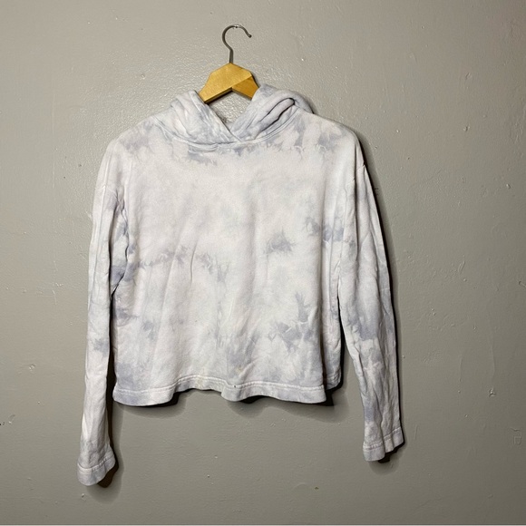 Enza Costa Tie Dye Cropped French Terry Pullover Hoodie Size Medium - Picture 3 of 8